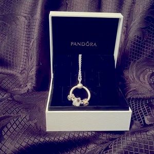 Pandora sterling silver charm necklace in original box